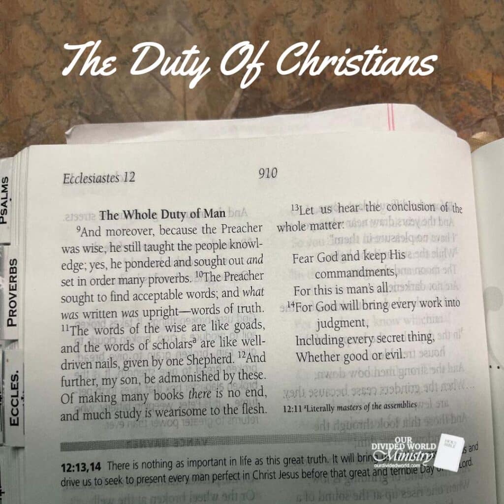 Our Divine Designs 69 The Duty Of