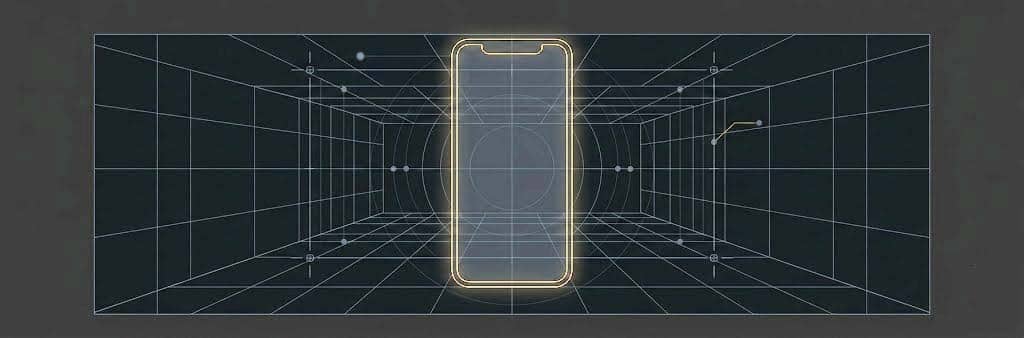 Minimalist architectural line grid representing reflection